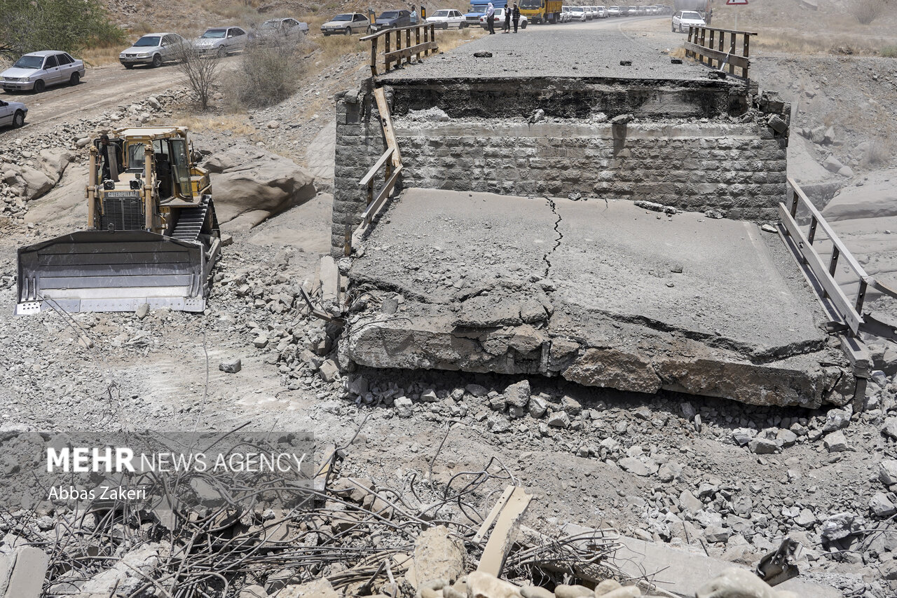 پل محور بندرعباس–رودان پس از حمله آمریکا